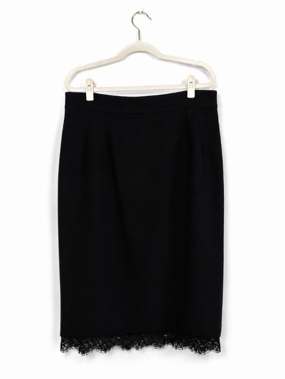 Dolce & Gabbana Black Lace Hem Pencil Skirt IT 52 (US 16) Made in Italy